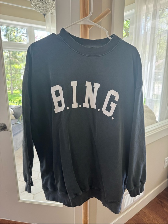Anine Bing Tops - ANINE BING B.I.N.G. Oversized Sweatshirt Small Black Graphic Pullover